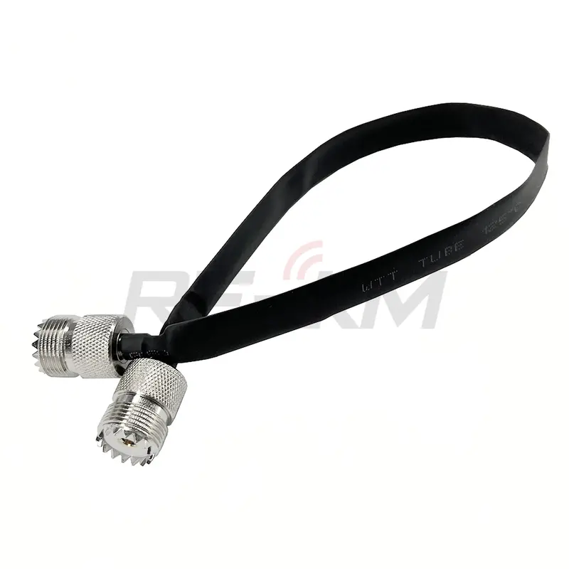 Window/Door Pass Through Flat RF Coaxial Cable SO239 UHF Female to UHF Female Male  PL259 50 Ohm RF Coax Pigtail Extension Cord - Image 3