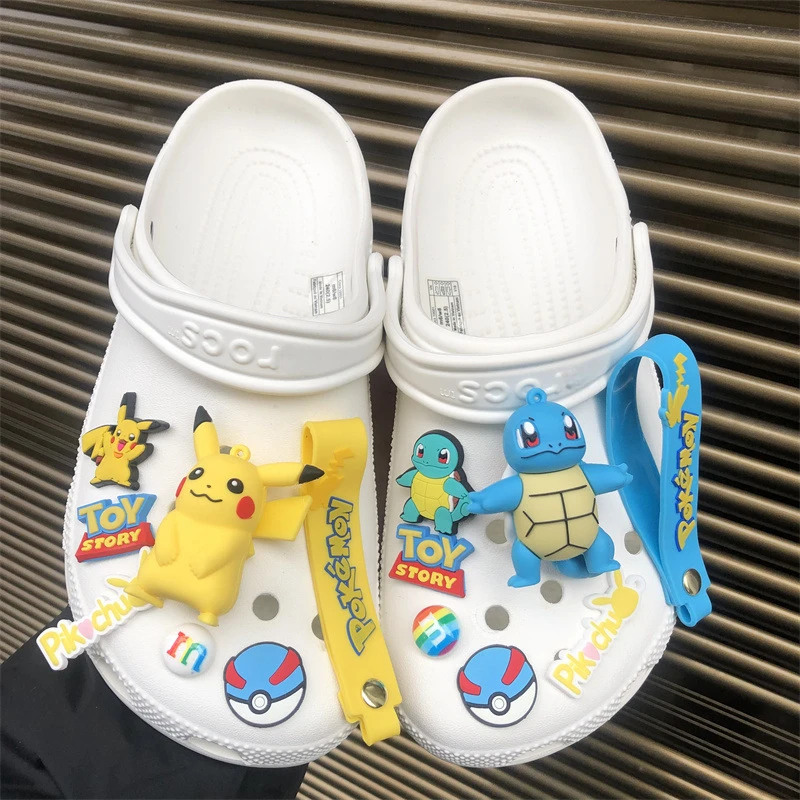

Pokemon Shoes Buckle Floral Croc Accessories Cartoon Cute Pikachu Squirtle Charmander Action Figures DIY Decorative Buckle Gifts
