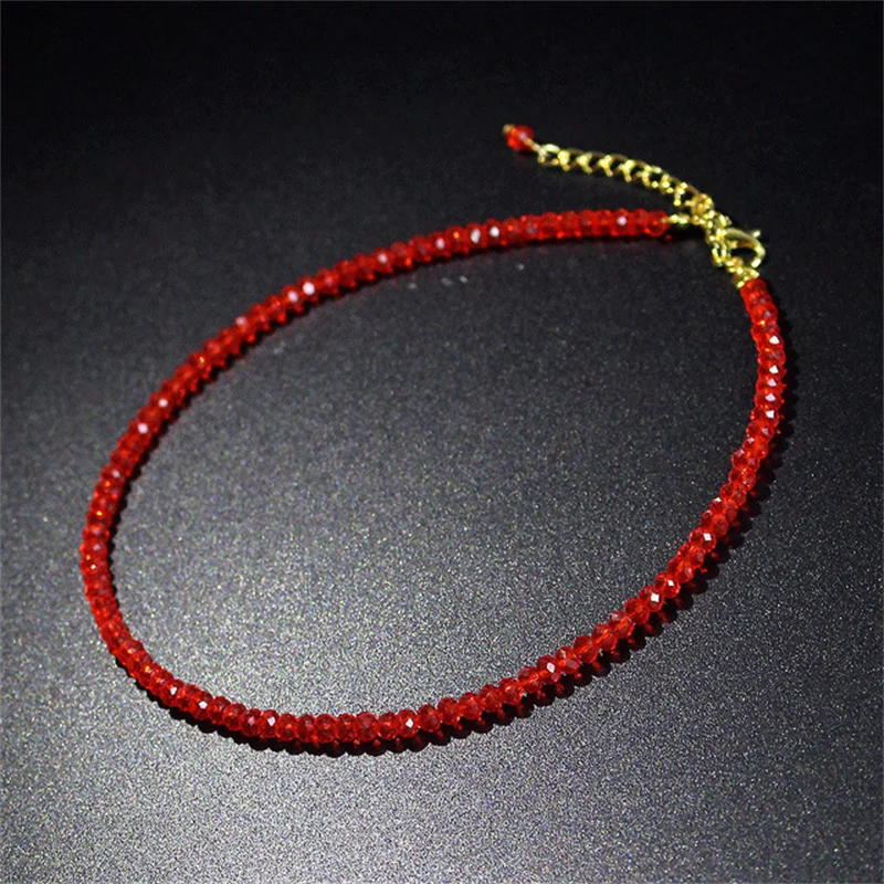 2022 New Creative Beaded Crystal Necklace Retro Simple Clavicle Chain Korean Woman Delicate Jewelry Accessories