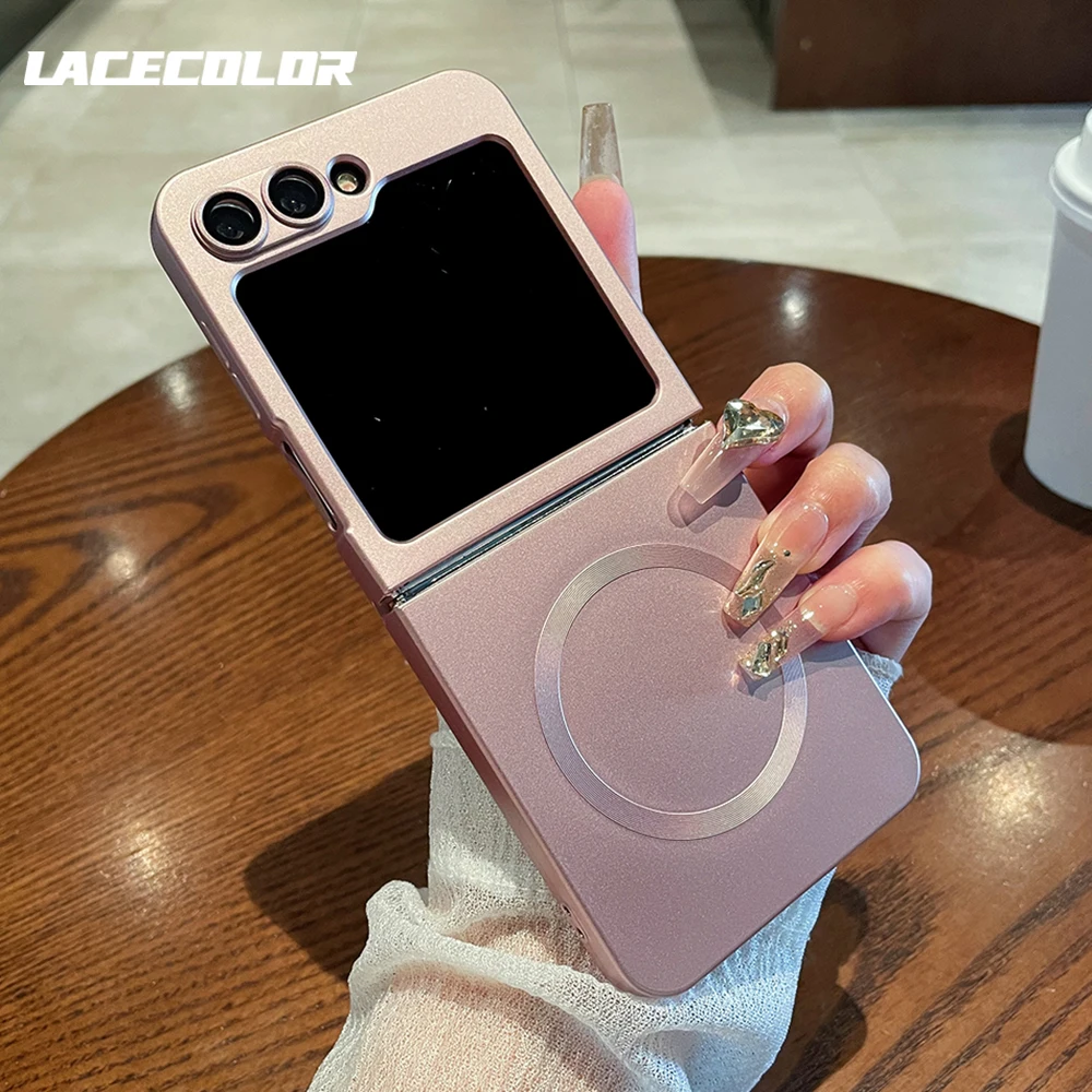 Matte Glass Lens Shockproof Magnetic Case with Magsafe Wireless Charging and Metallic Paint Finish