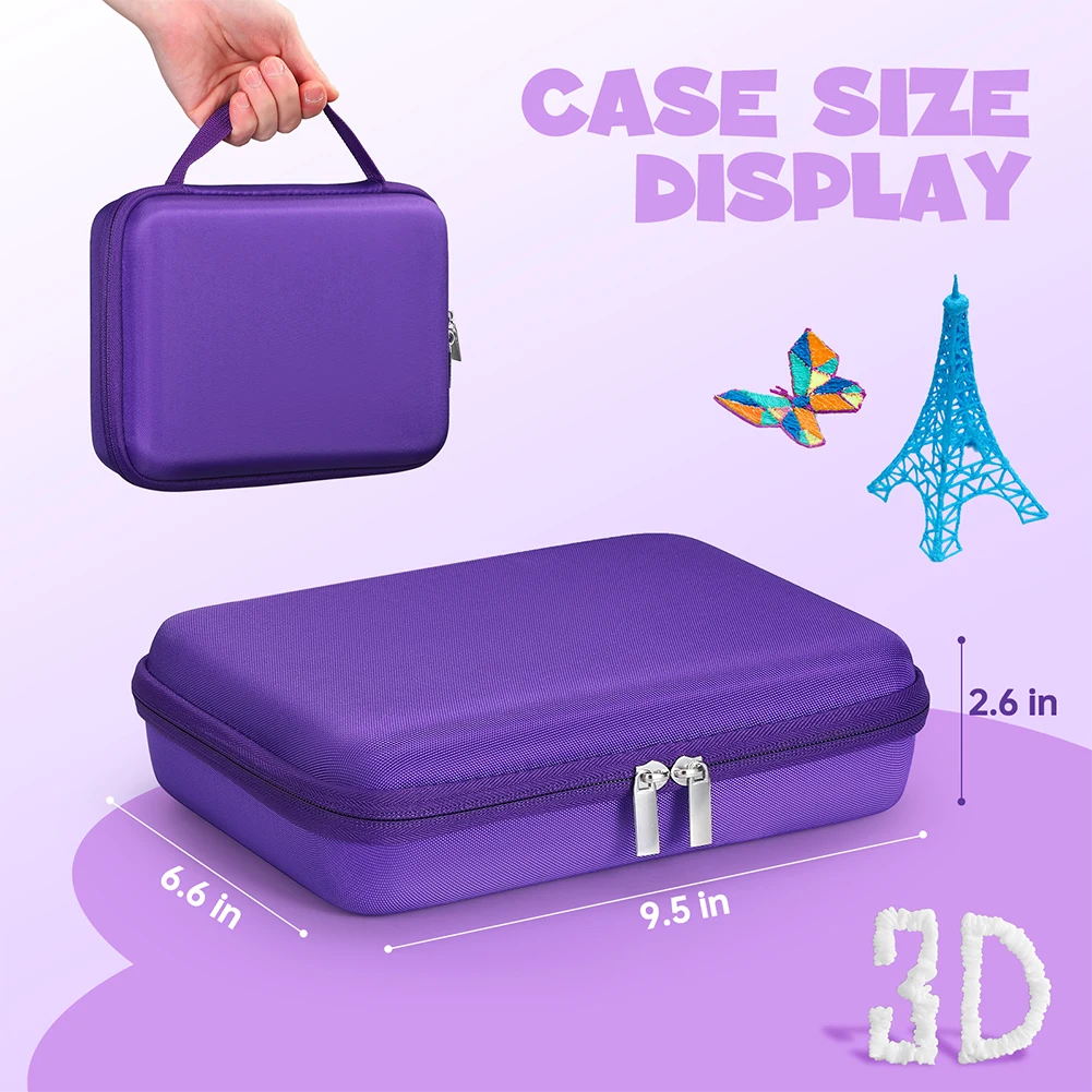 3Doodler Start+ Essentials (2024) 3D 펜 세트용 보관 케이스, 충격 방지 하드 여행용 케이스, 휴대용 프린팅 펜 보관 가방