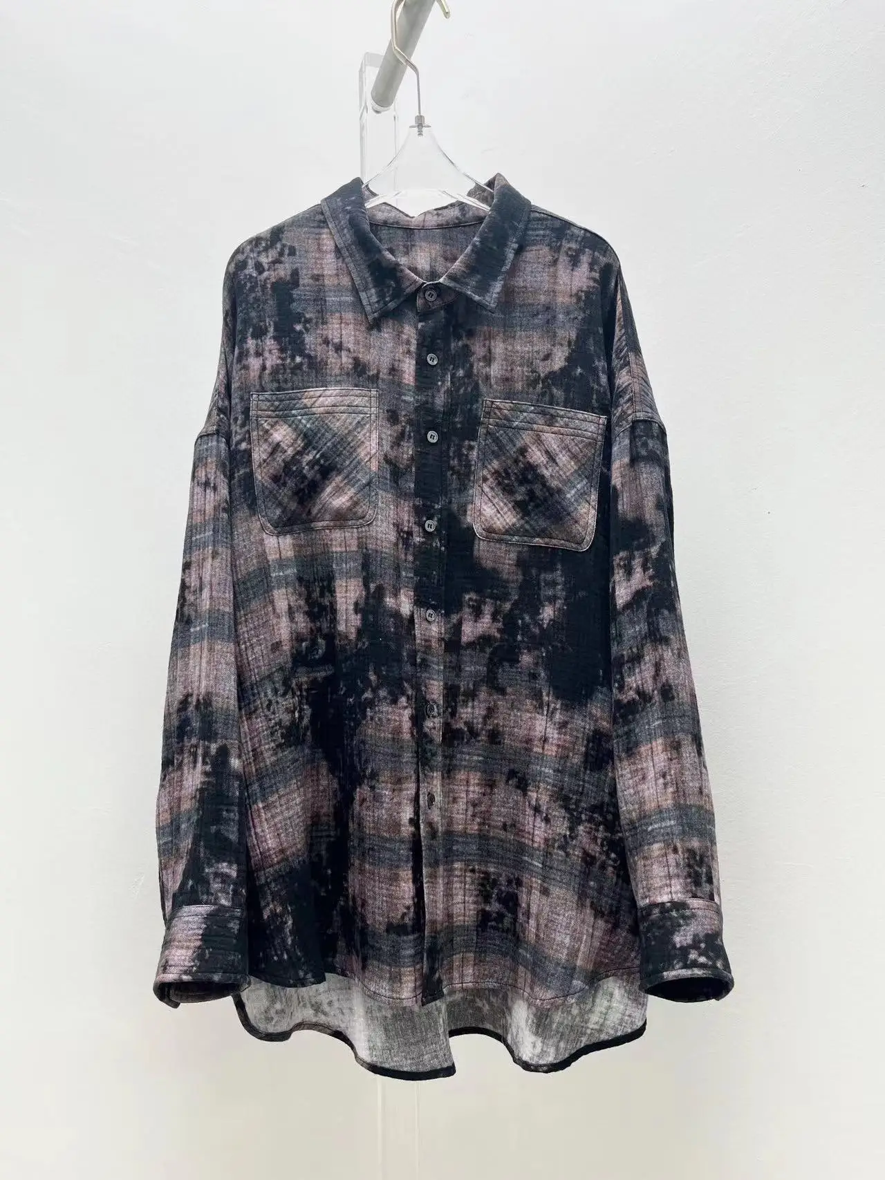 

High Quality Women's Top Fashion Runway Print Blouse Long Sleeves Vacation Summer 2023 New Asymmetrical Loose Blouse