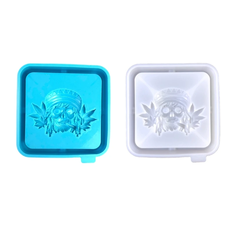 

Y1UB Skull Leaf Ashtray Casting Mold Versatile Silicone Molds Home Accessory Making Mould for DIY Enthusiast