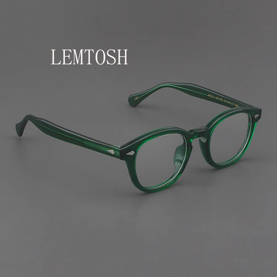 Men's Spectacle Frame Johnny Depp Lemtosh Style Transparent Lens Round Vintage Eyeglasses