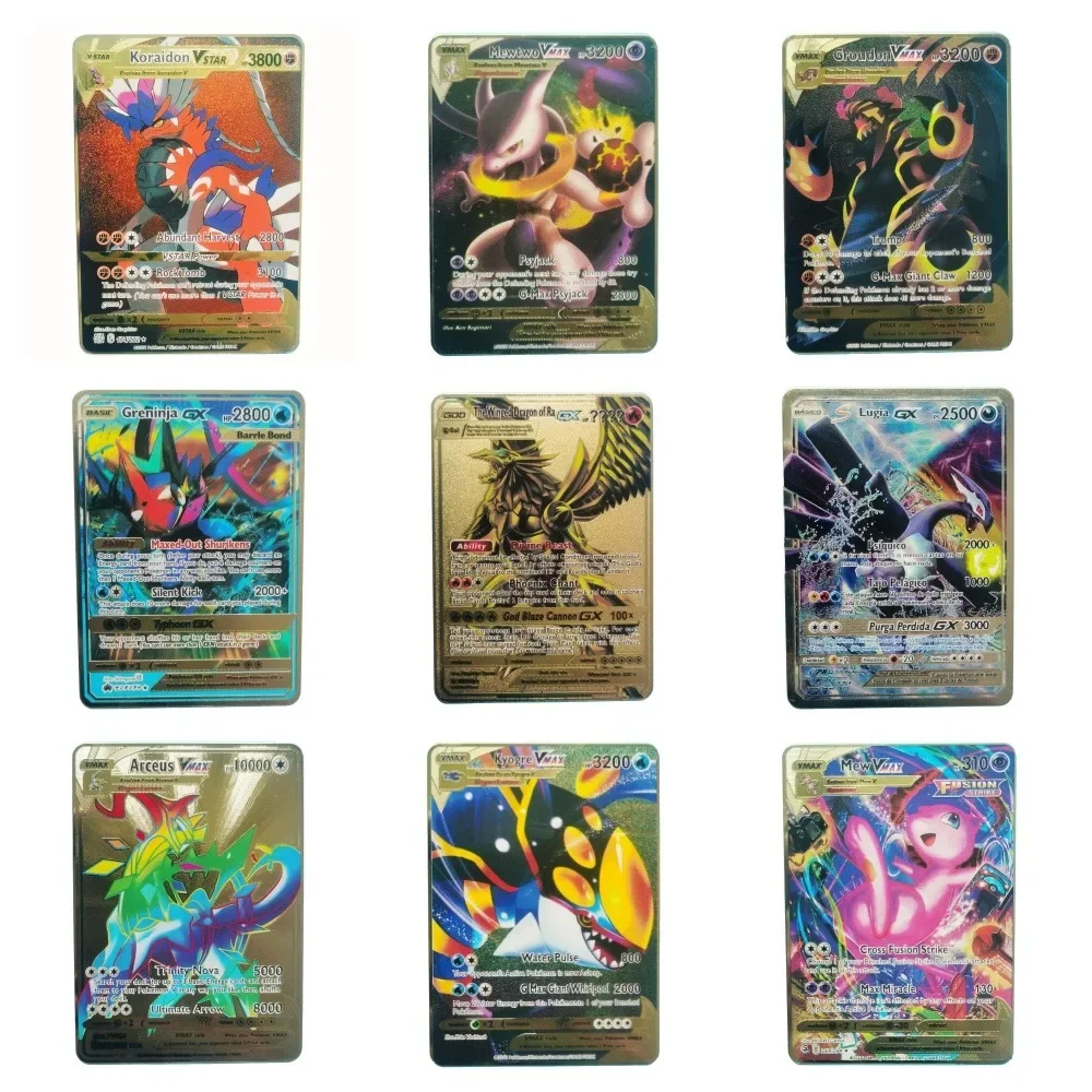 Mewtwo EX & Pikachu VMAX トレーディングカードセット 2024 Pokemon English Metal Card Anime Pikachu Charizard