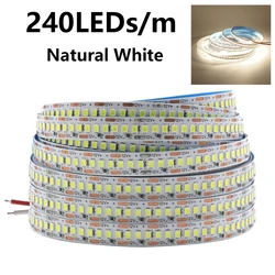 12V LED Strip Light - Self - Adhesive Flexible Tape for Home Decorations and Kitchen Cabinets (240LEDs Nature White)