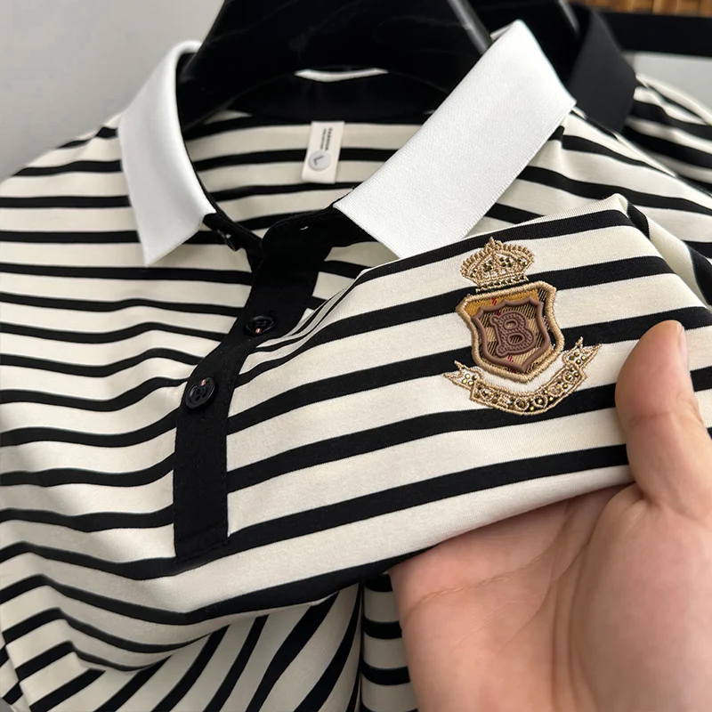 Men's Luxury Brand Summer Embroidered Striped Business Trend Polo Shirt New Casual Breathable Lapel T-Shirt Top Men's Clothing 9 S2c294ceccb544c36b7d7f0ce2790685eH
