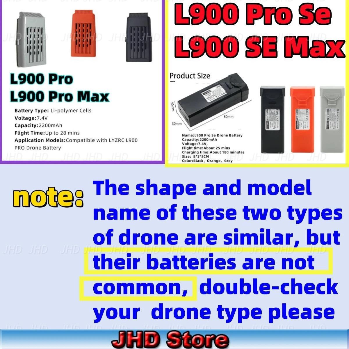 Description Picture 2 of itemJHD Bateria Drone L900 SE MAX Drone Accessories For L900 SE Max Drone Battery Original LYZRC Bateria L900 Pró Se Wholesale