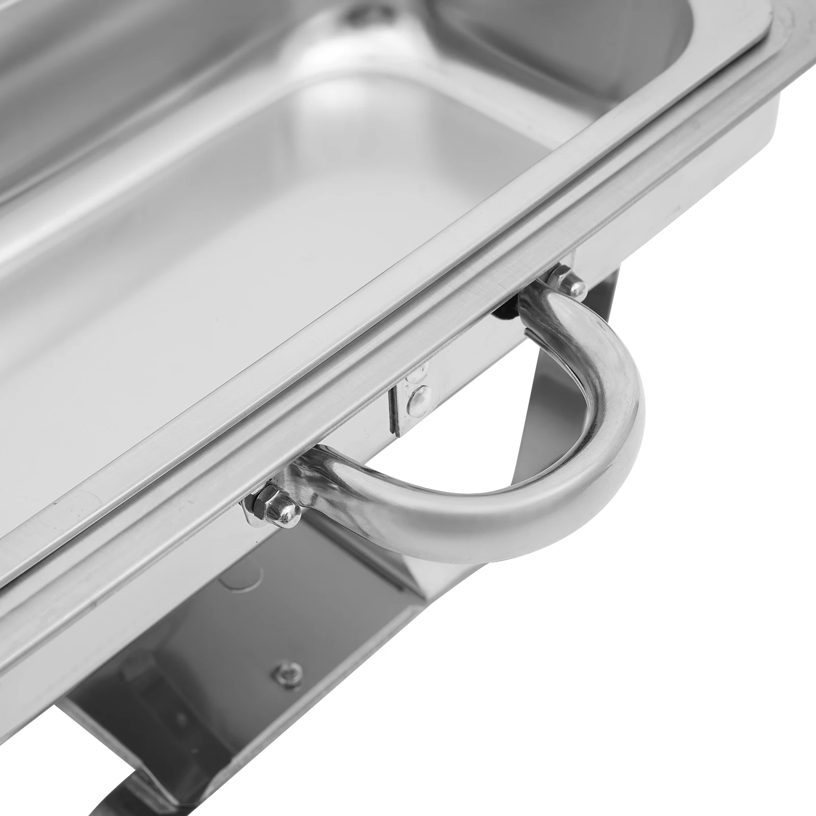 Quadratischer Buffet-Chafing-Dish, 3-Fach Speisenwärmer mit Hängedeckel, Stahl-Catering-Schale für Restaurant, Hochzeit, Bankett, Buffet – Detail 9