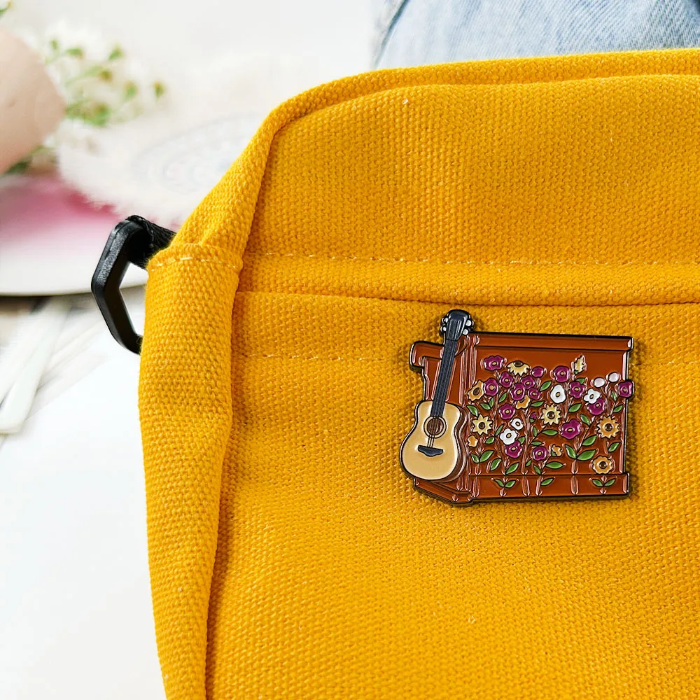 Eras Tour Surprise Songs Piano Guitar Enamel Pin Floral Piano Badge Singer Fan Gift Collection Souvenir Concert Accessories - 4