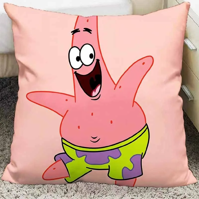 Cartoon Spongebob Squidward Pillowcase Kawaii Home Room Decoration Living Room Sofa Cushion Cover 3