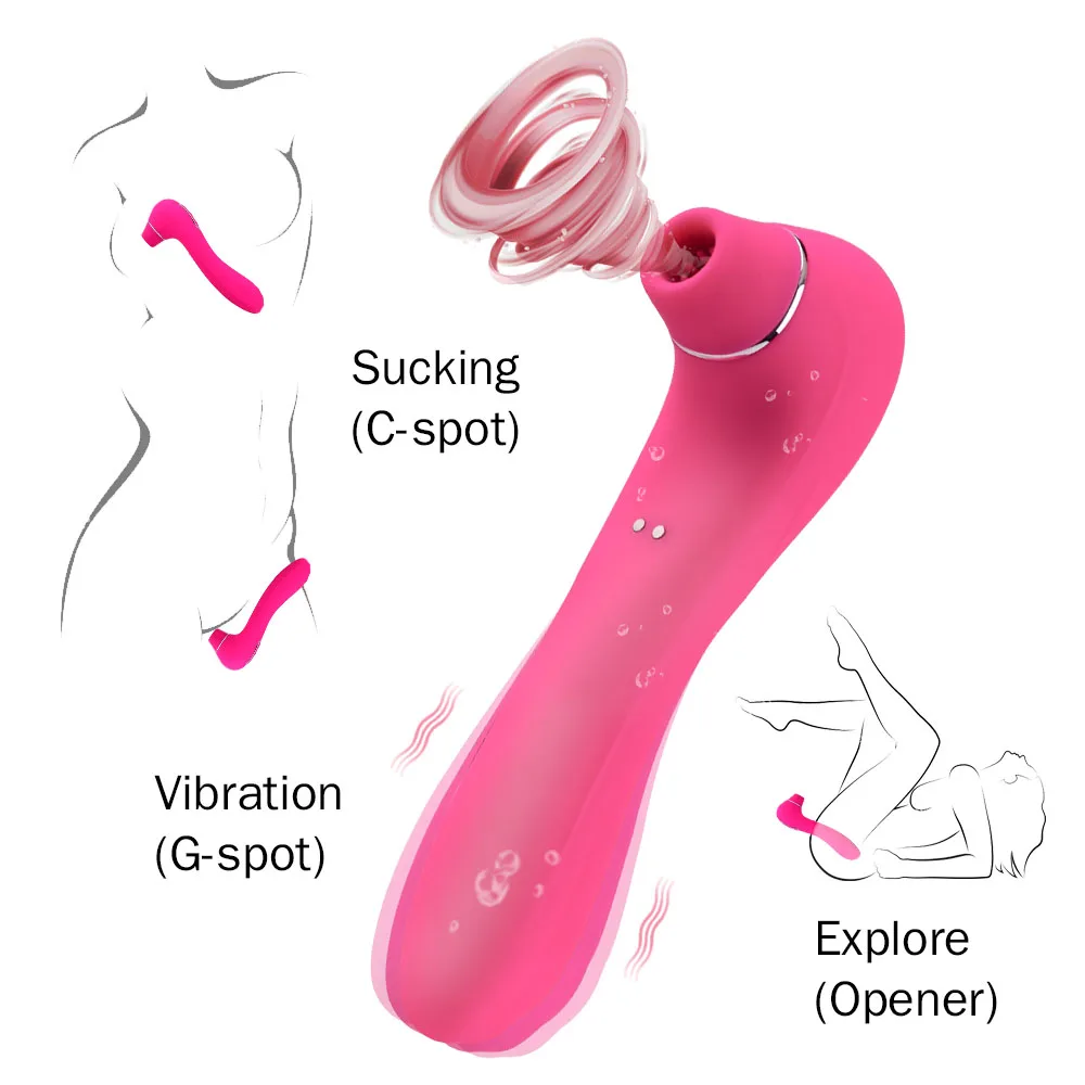 Clitoral Sucking Vibrator G Spot Stimulator Clit Dildo Vibrator Suction & Vibration Patterns Waterproof Oral Sex Toys for Woman