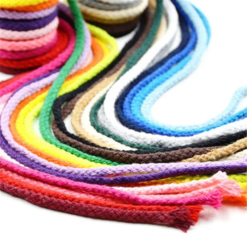 5mm Cotton Cord Eco-Friendly Twisted Rope High Tenacity Thread DIY Textile Craft Woven String Home Decoration Touw 100yards cotton rope
