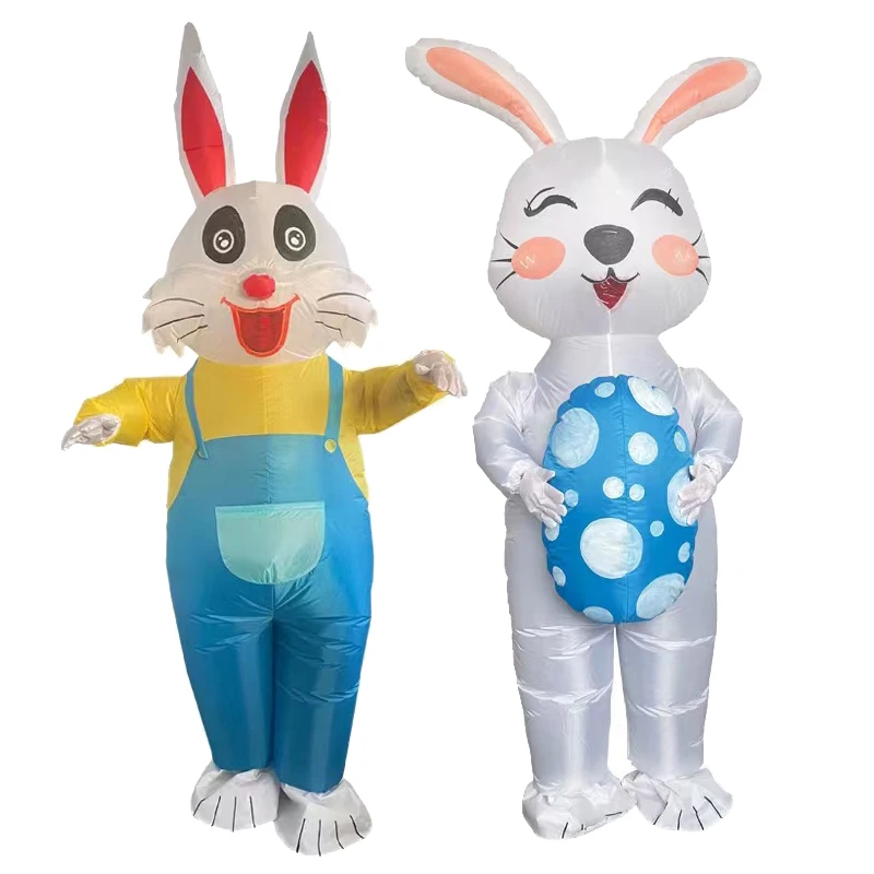 

New Inflatable Bunny Costume Mascot Halloween Cosplay Blow Up Suit Festival Clothing Role Play Party Adults Funny Wear Carnival