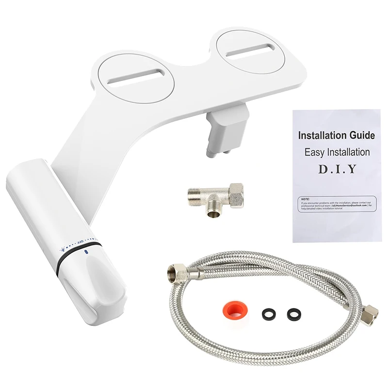 

Bidet Toilet Seat Accessories Ultra-thin Toilet Seat Dual Nozzle Spiral Adjustable Qater Pressure Non-electric Butt Sprayer