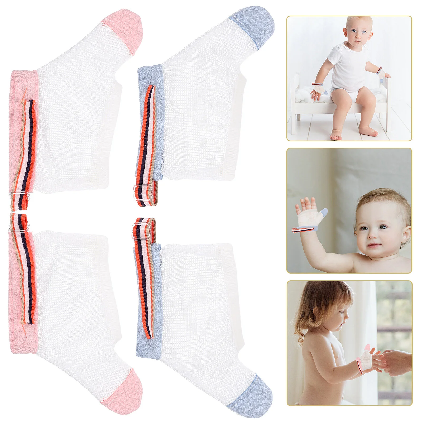 

2 Pairs Stop Infant Toddler Toy Nylon Nail Biting Prevention Scratch Toddler Toy for Boys Size