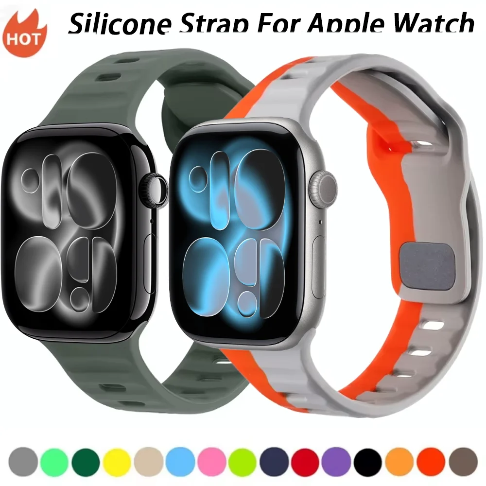 Durable Sports Silicone Strap for Apple Watch - Enhanced Comfort Wristband