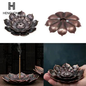 합금 향 버너 스틱 홀더, 불교 연꽃 향로, 청동 나스투튬 향 버너 라인, 홈 데코, 1PC