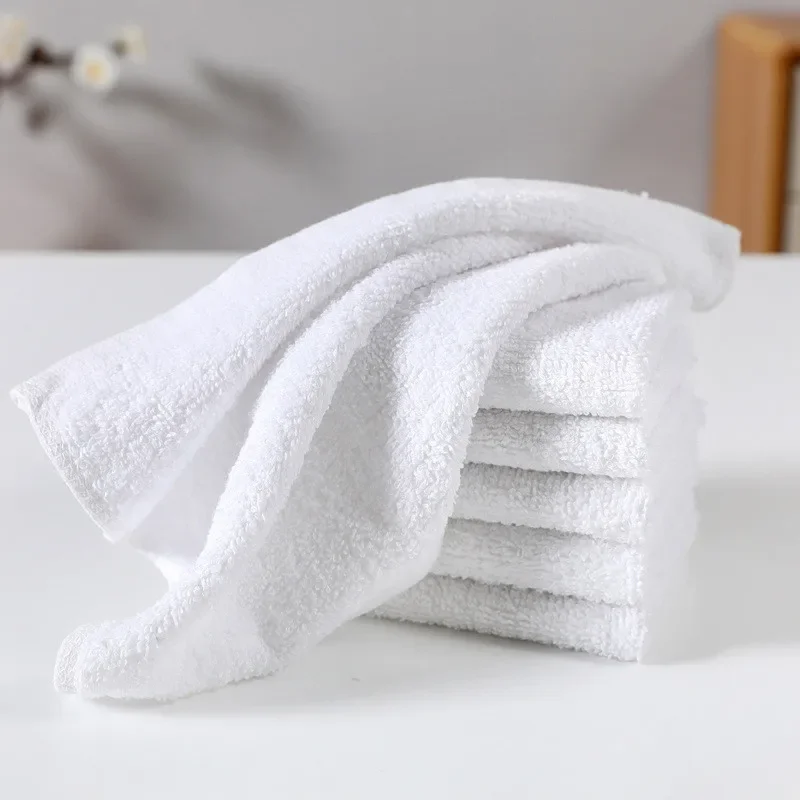 4Pcs 25x25cm White Soft Cotton Small Square Home Hotel Bathroom Multifunctional Cleaning Hand Towel 2