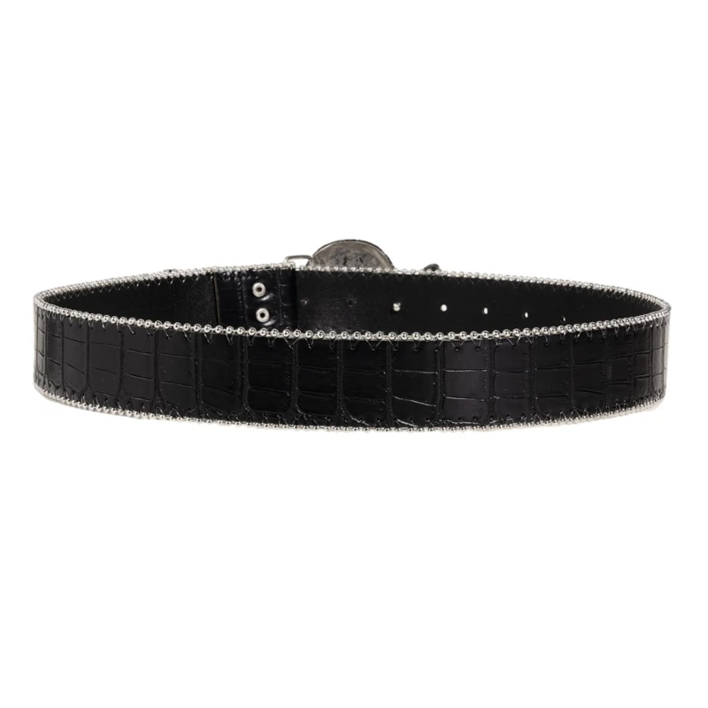 

Punk Rhinestones Belts For Womens Leathers Waist Belt Female Thin Waistbelts