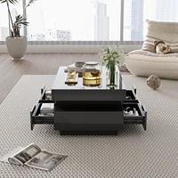 Table basse Table basse rectangulaire Table de salon Table basse rectangulaire moderne haute brillance Table à thé rangement salon 2