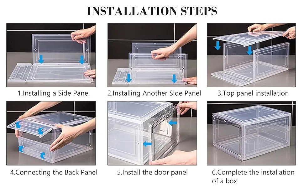 Storage bins assembly steps