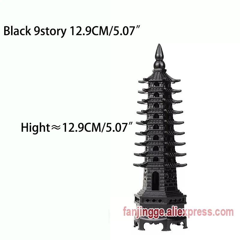 Heißer Verkauf Feng Shui Zink-legierung 3D Modell Chinesischen Wenchang Pagode Turm Handwerk Statue Souvenir Home Dekoration Metall Handwerk – Detail 5