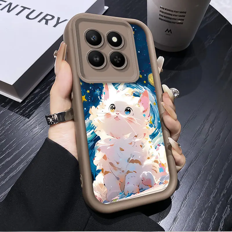 Cute Cartoon Cat Phone Case - Thick Candy Silicone Shockproof Cover