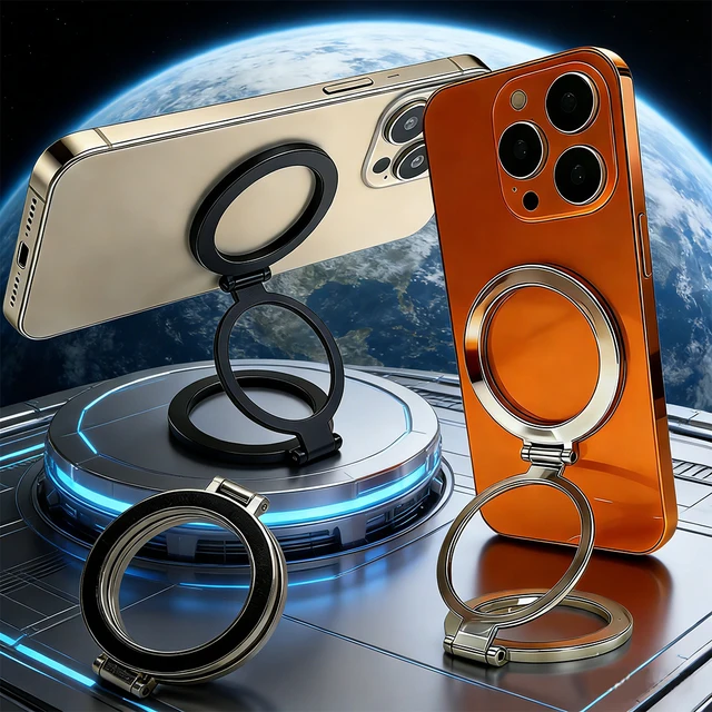 Stand For Tablet Magnetic Ring Phone 3 Sections Double Sided Magnetic Suction 1Pcs Handphone Popsocket Magsafe Holder Double Sid 1