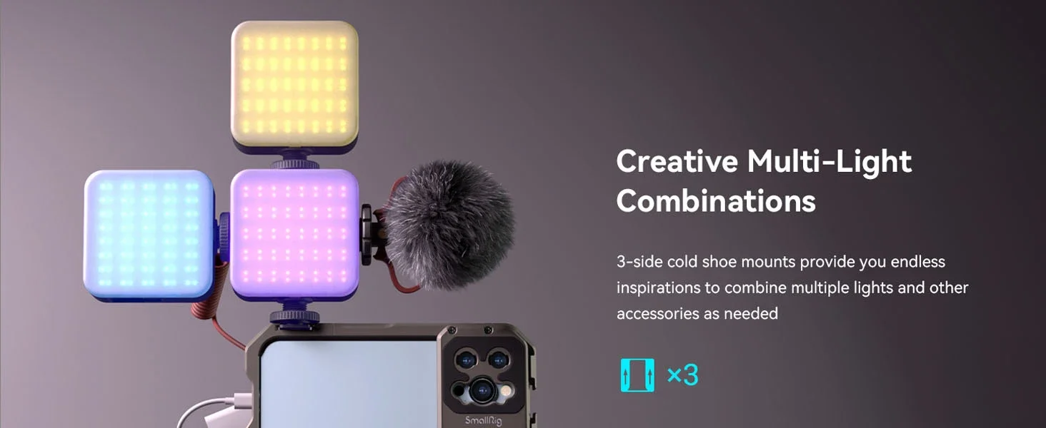 SmallRig P108 RGB Video Light 360° Portable LED Camera Photography Lighting 2500
