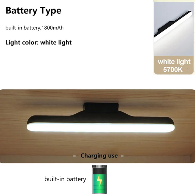 LED Makeup Lamp Light USB Eye Protection Rechargeable Portable Hanging Magnetic Lamp Touch Switch Mirror Light Selfie Light Battery Type