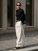 Yeezzi Women's Urban H-Line Skirts 2024 New Spring Summer Fashion Black White Color Loose High Waist Casual Office Long Skirt 3