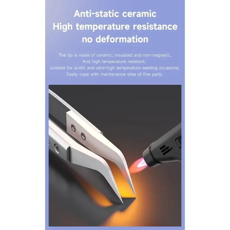 MECHANIC SM-11 SM-17 High Precision Insulation Ceramic Anti-magnetic Anti-Static Special Tweezers for Phone Flying Wire Repair
