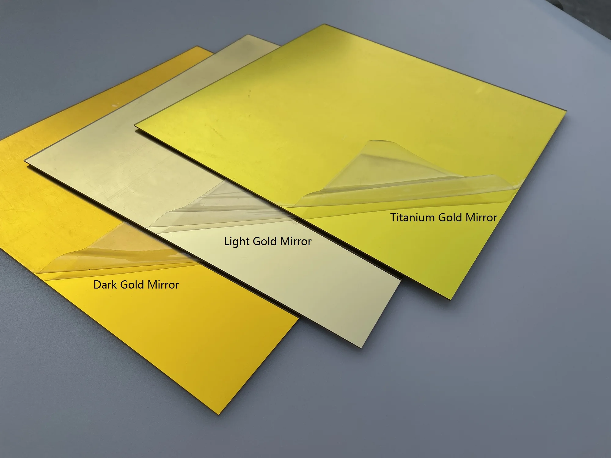 2mm Thatanium Gold Acrylic Mirror Square Sheet Plastic Pier Glass