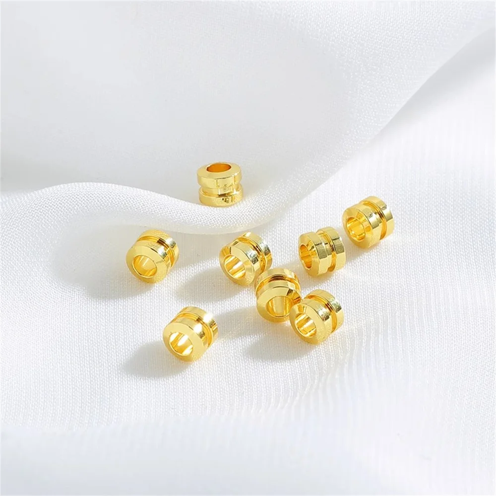 

Двухслойные Цилиндрические Аксессуары для ювелирных изделий, браслет, ожерелье, разделительные бусины, обернутые 18-каратным золотом