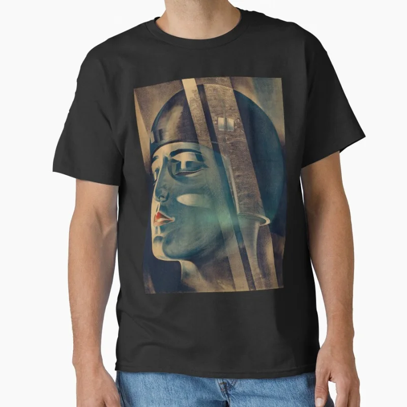 Retro Science Fi Metropolis Poster Fritz Lang Film Deutschland Kino Kurzarm Rundhals T-Shirt große Größe Erwachsene Tops S-6XL