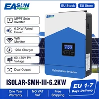 Onduleur hybride Easun 6,2 kW/48 V 4,2 kW/24 V MPPT à double sortie, onde sinusoïdale pure, 120 A 230 V 50/60 Hz, chargeur solaire avec BMS et Wi-Fi 1