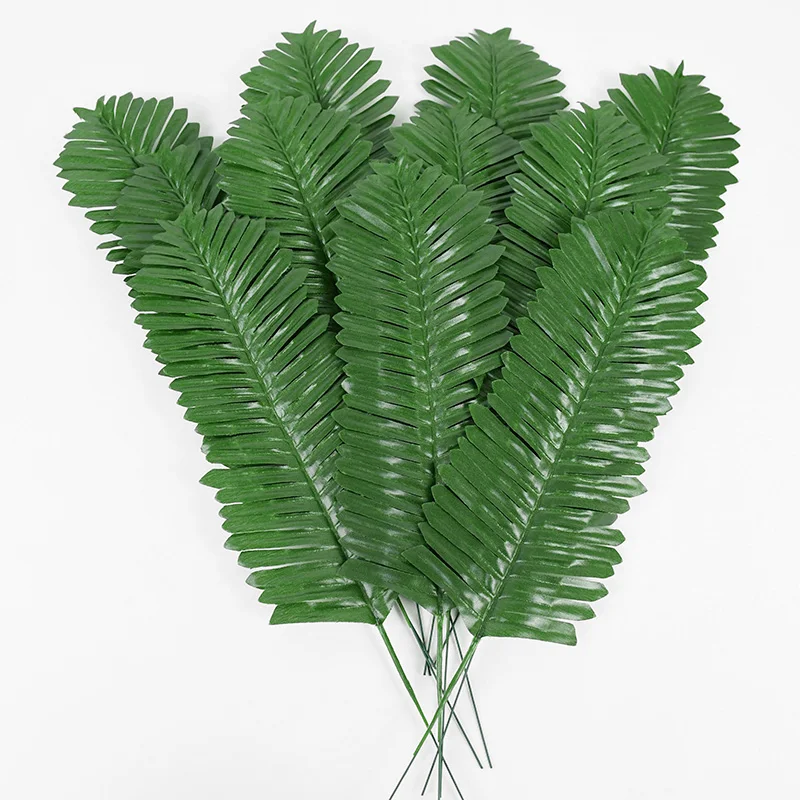 10/20 Stück künstliche grüne Palmblätter, tropische Monstera-Seidenschildkrötenblätter für hawaiianisches Luau-Strand, Hochzeit, Party, Heimdekoration