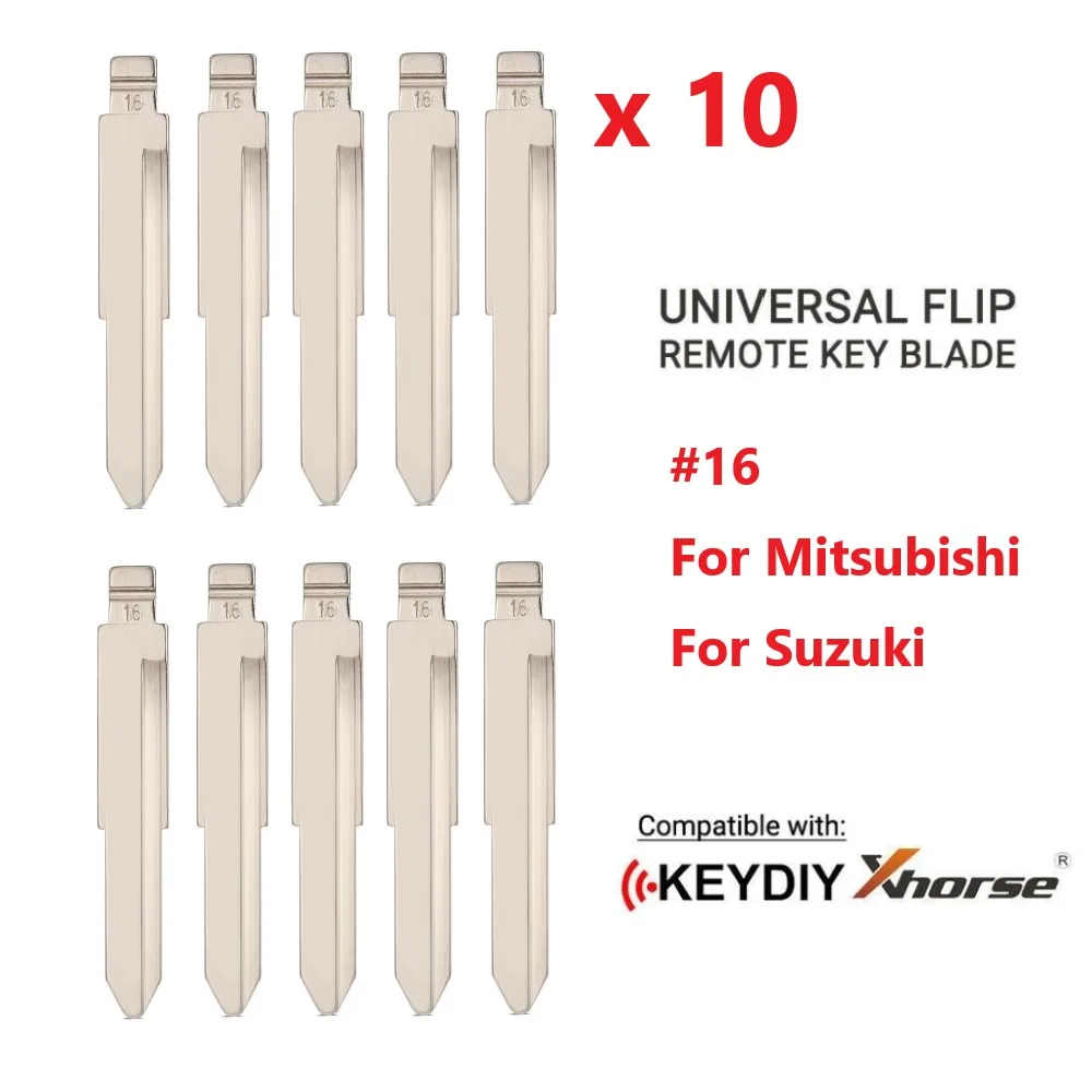 10pcs Metal Blank #16 Uncut Flip KD VVDI Remote Car Key Blade for Mitsubishi Suzuki Alto Car Key Replacement
