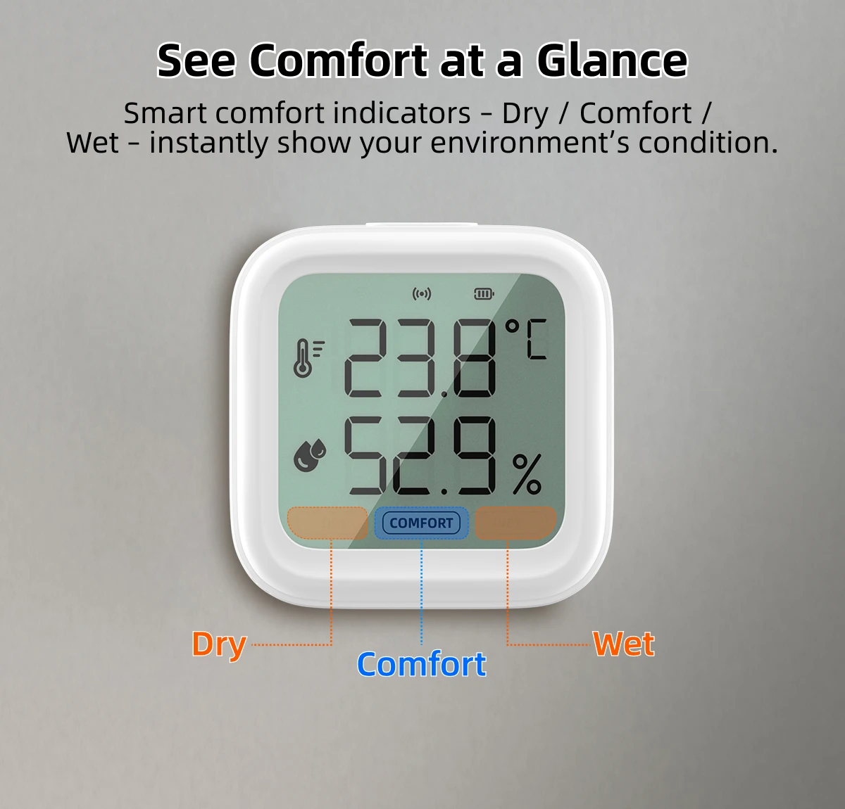 Tuya smart home bluetooth Wireless temperature humidity sensor LCD display therm