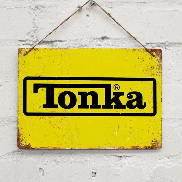 

Vintage TONKA Toys YELLOW Replica Vintage Metal Wall Sign Retro Garage Collector Truck Wall Decor Posters