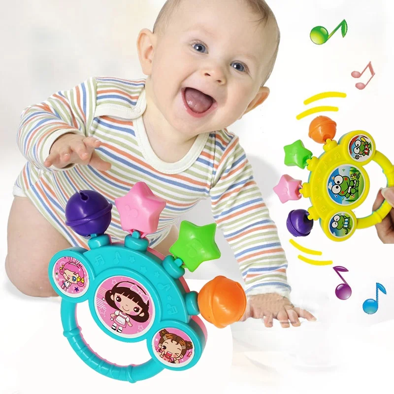 

Infant Music Toy Set: Baby Rattle Drum and Handbell, Early Education Auditory Toy, Perfect for Baby Playtime!