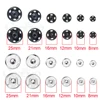 Sewing on Metal Snap Button Press Fastener for Bag Clothes Needlework Accessories Black Silver 8mm 10mm 12mm 16mm 21mm 25mm Dia. 3