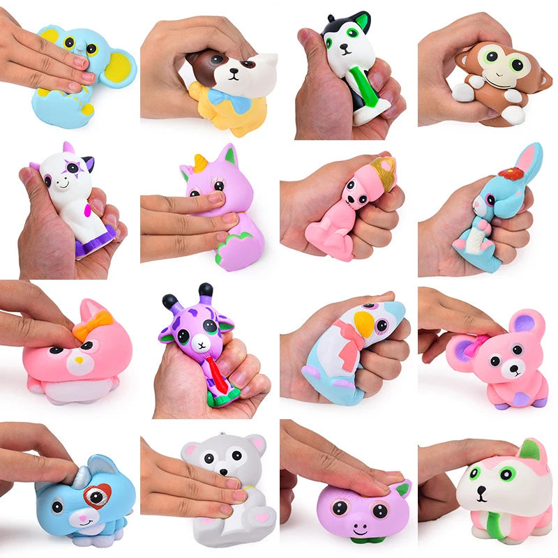 banana fidget toy Kawaii Stress Reliever Toys Slow Rebound Small Animal PU Squishy Toy for Children squeeze toy eyes pop out