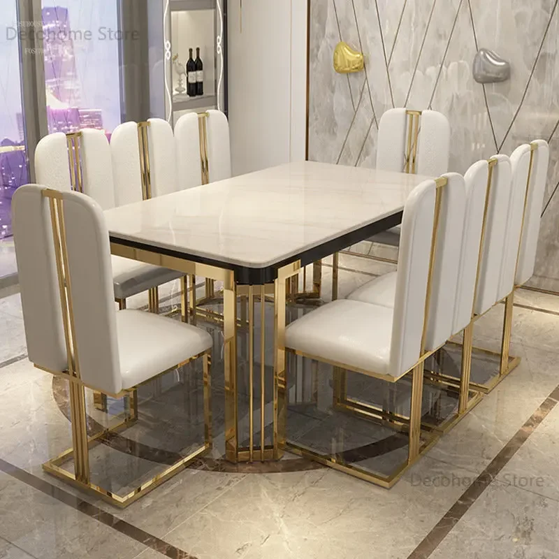 

Italian Modern Small Apartment Rectangular Tables Dining Room Luxury Dining Tables Nordic Table and Chair Set Furniture