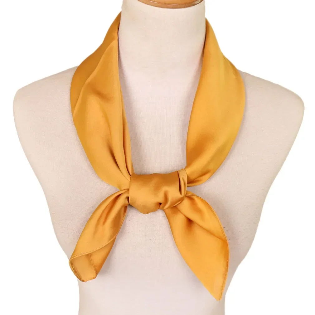 Satin Scarf Women 70cm Solid Color Smooth surface Head Scarves Square Fashion Neck Accessories for Ladies Bag Scarf