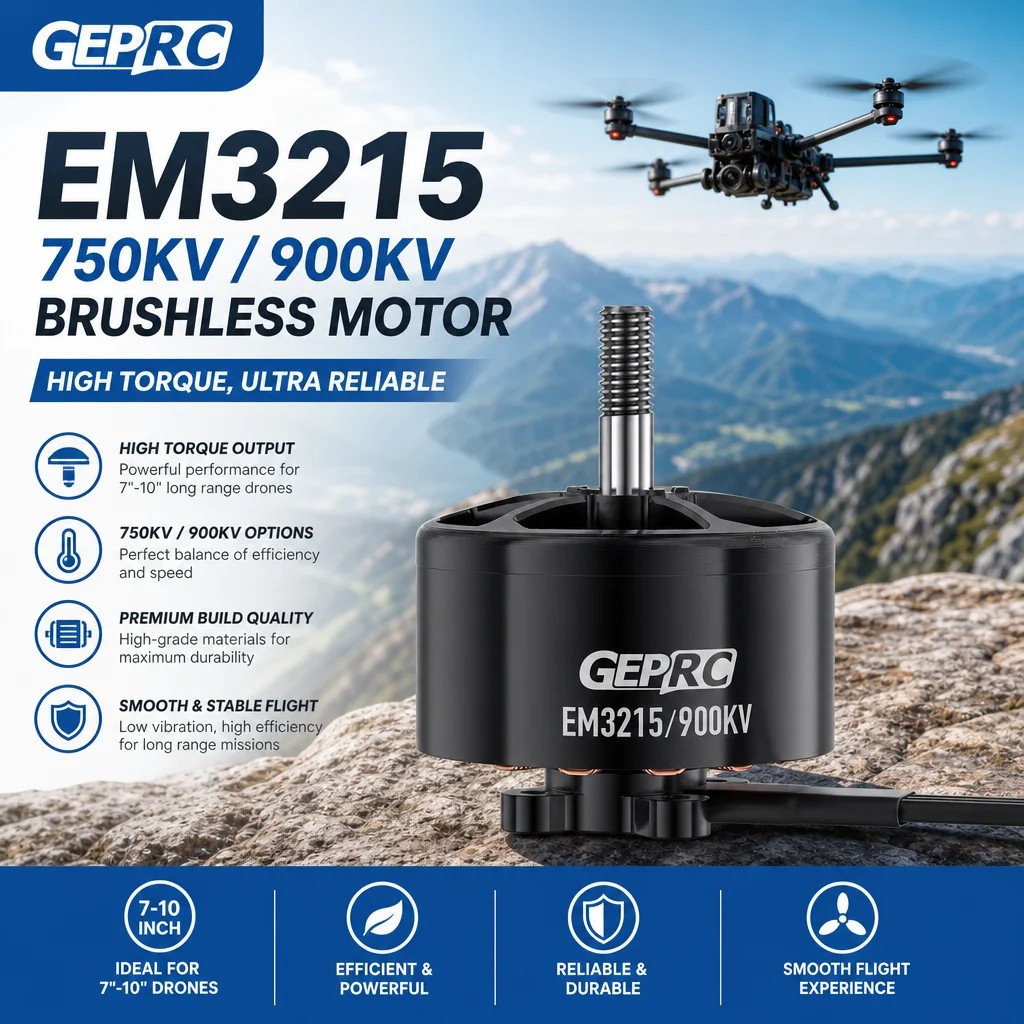 GEPRC EM3215 750KV 900KV Bürstenloser Motor mit Hohem Drehmoment für 7 8 9 10 Zoll FPV Langstrecken-Drohnen