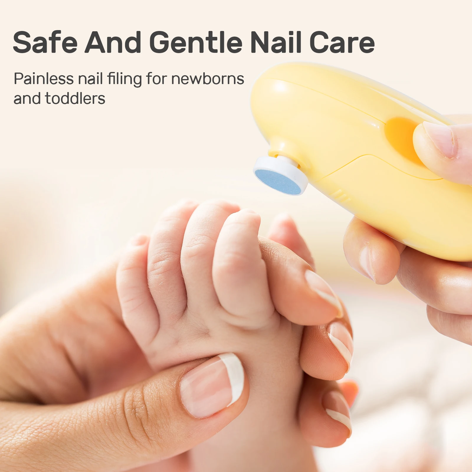 NCVI Baby Nail Trimmer Electric, Safe Polish Set for Newborn Infant