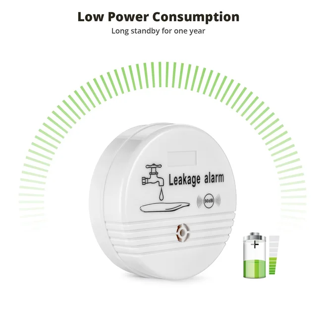 Fuers Water Leak Detector Alarm Sensitive Leak and Drip Alert with 90db Loud Home Security Overflow Sensor for Kitchen Bathroom 2