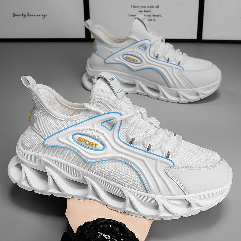 Men's Casual and Comfortable Running Sneakers, Durable Lace-Up Design, Suitable for Outdoor Sports and Daily Wear